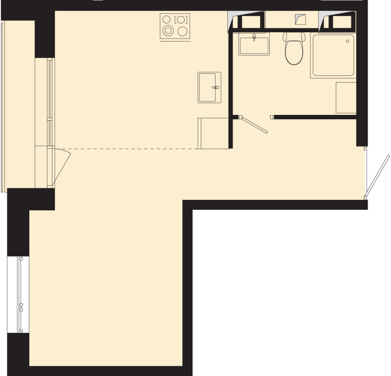 Студия 27 м²