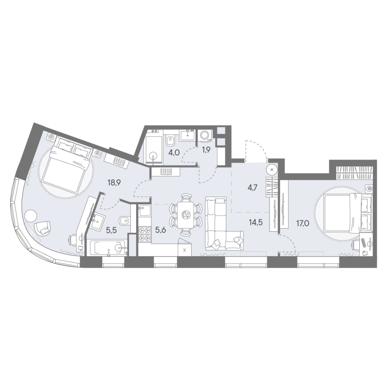 3 ккв (Евро) 72,1 м²