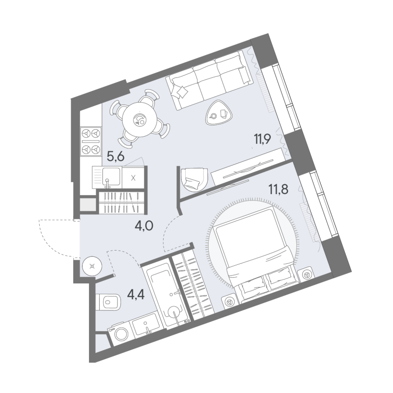 2 ккв (Евро) 37,7 м²