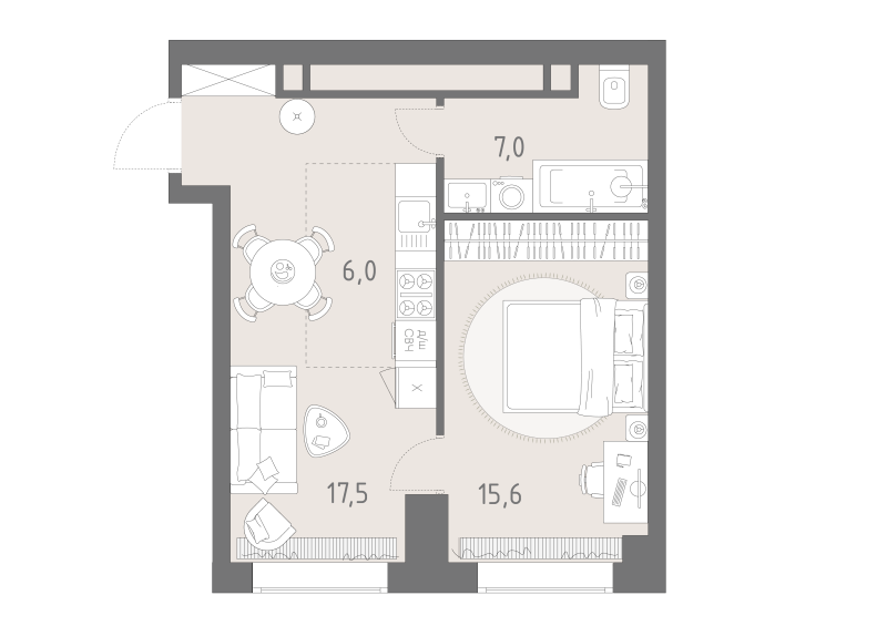 2 ккв (Евро) 46,1 м²