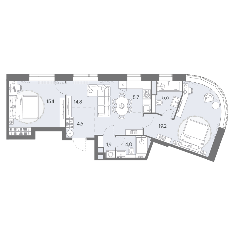 3 ккв (Евро) 71,2 м²