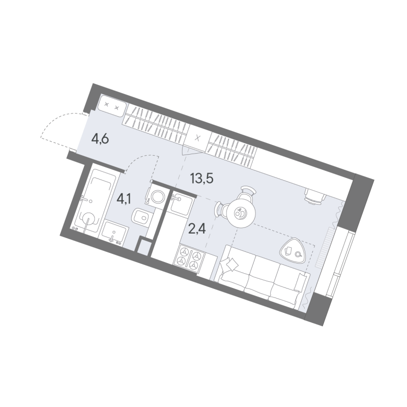 Студия 24,6 м²