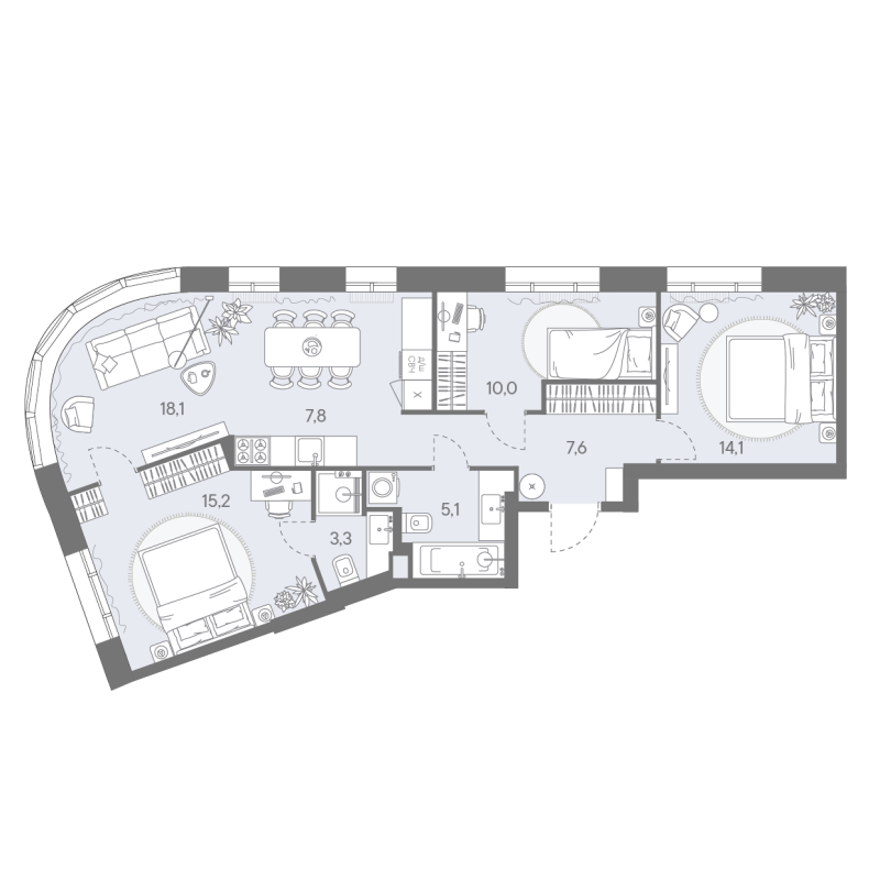 4 ккв (Евро) 81,2 м²