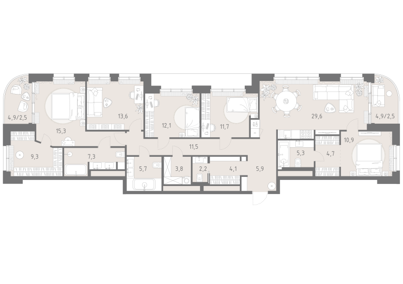 6 ккв (Евро) 158 м²