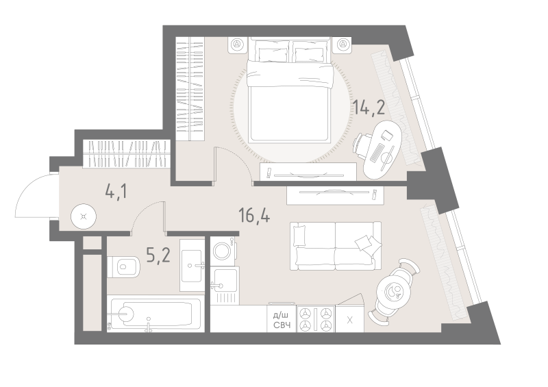 1 ккв 39,9 м²