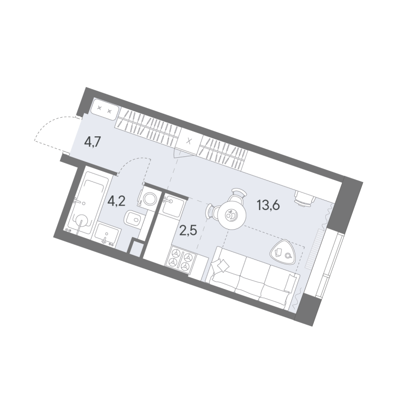 Студия 25 м²