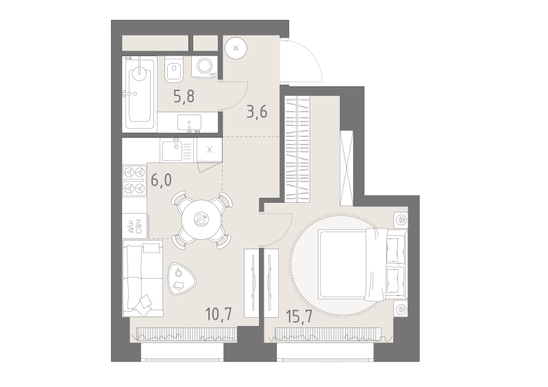 1 ккв 41,8 м²