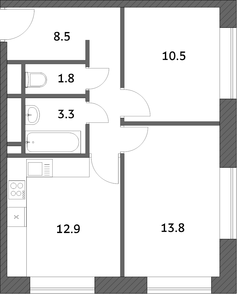 2 ккв 50,8 м²