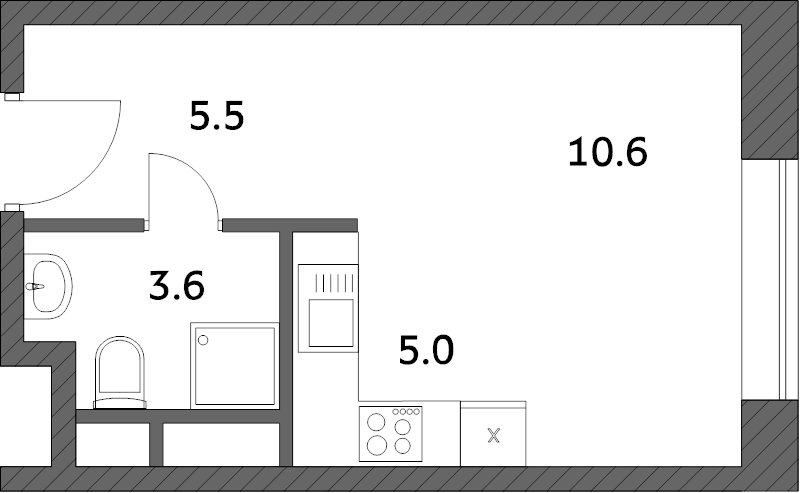 Студия 24,6 м²