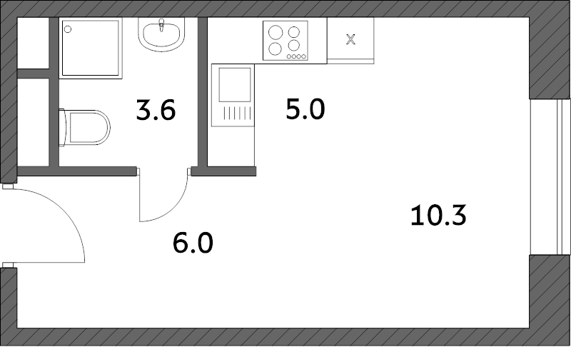 Студия 24,8 м²