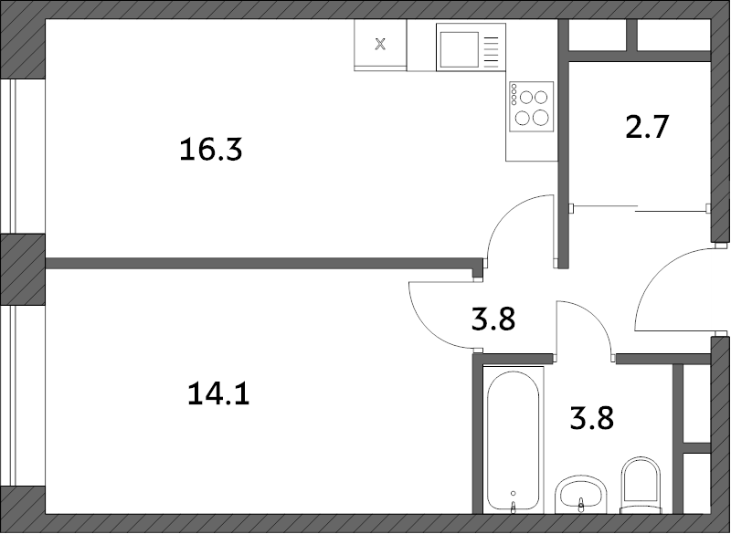 2 ккв (Евро) 40,6 м²
