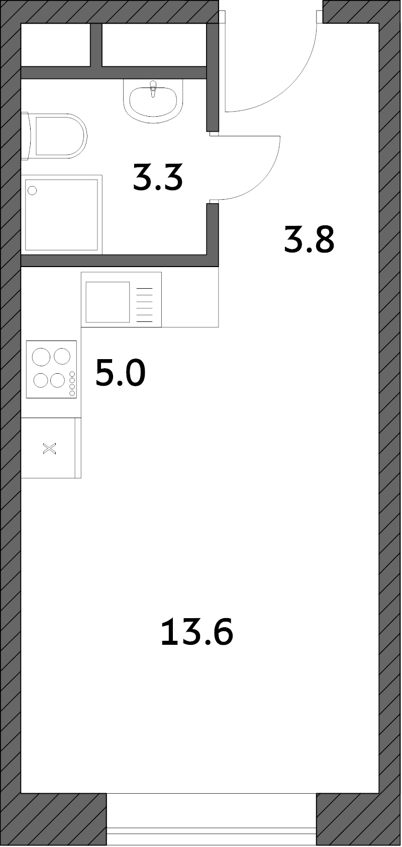 Студия 25,8 м²