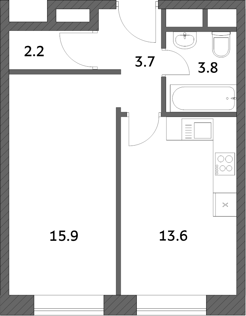 1 ккв 39,2 м²