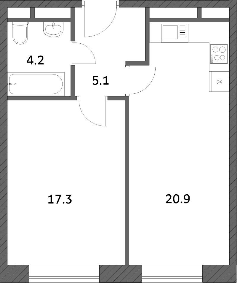 2 ккв (Евро) 47,4 м²