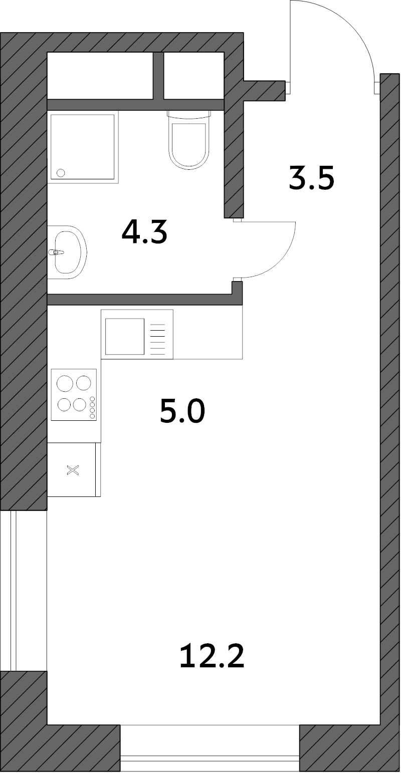 Студия 25 м²
