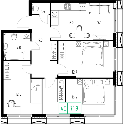 4 ккв (Евро)