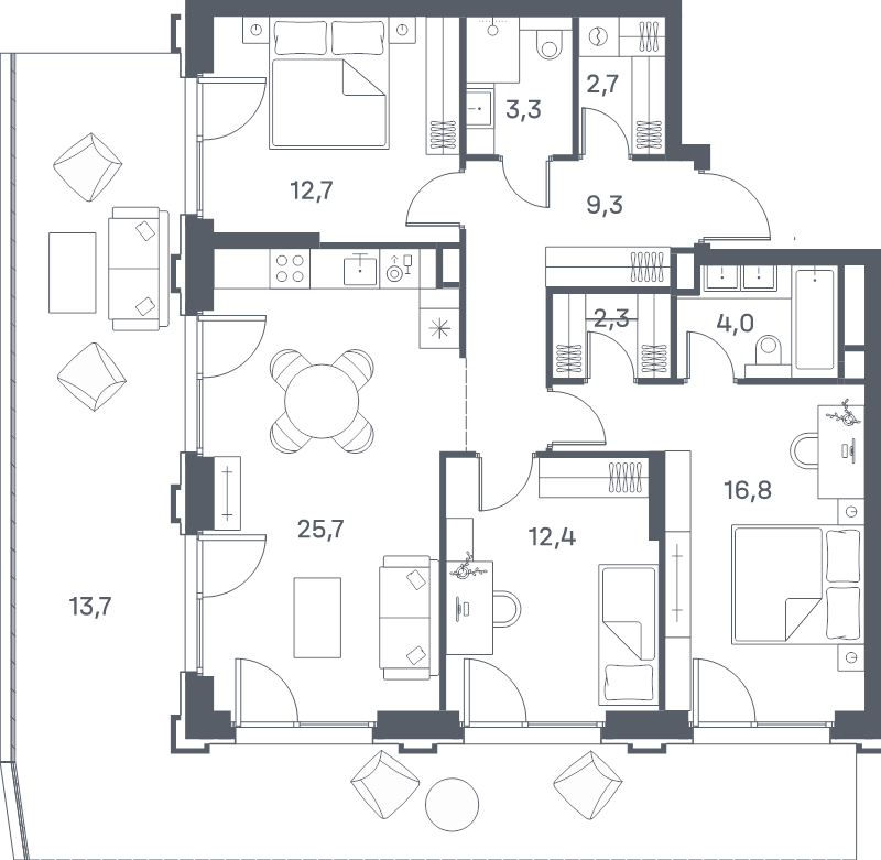 4 ккв (Евро) 102,3 м²
