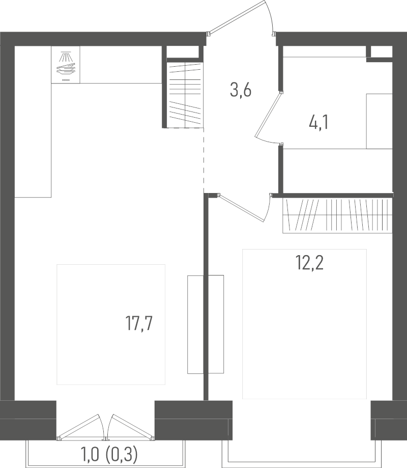 2 ккв (Евро) 37,9 м²