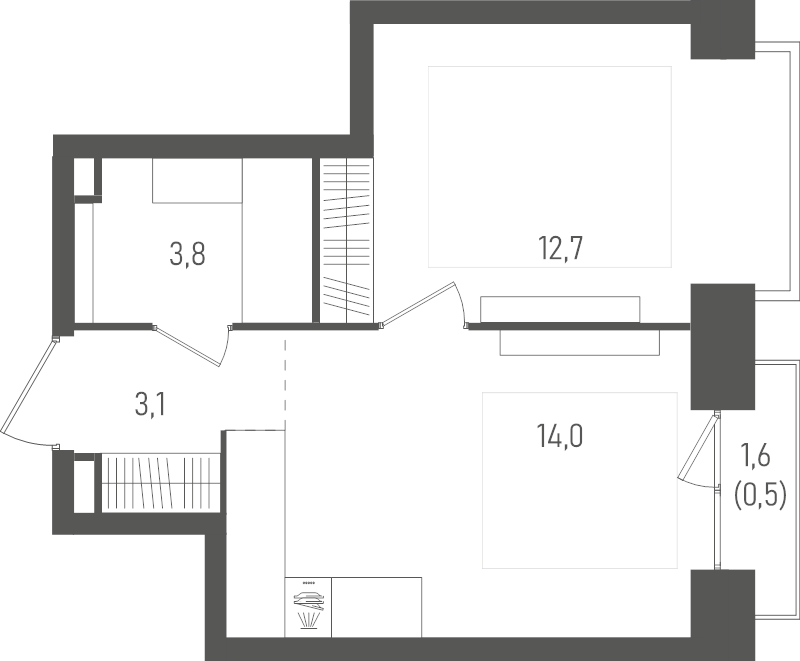 1 ккв 34,1 м²