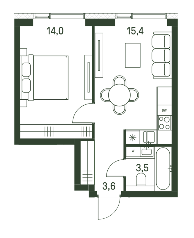 2 ккв (Евро) 36,5 м²