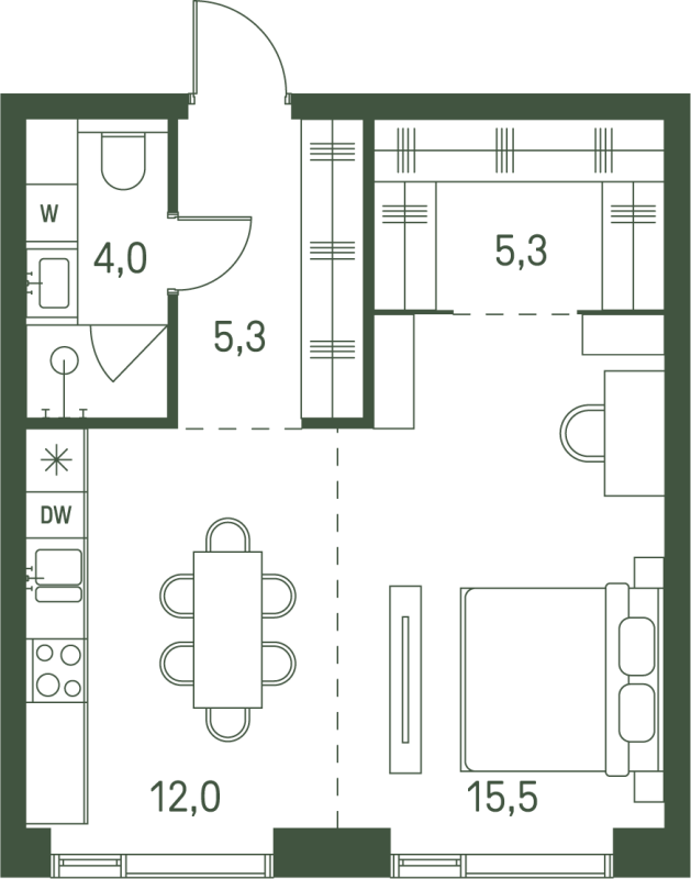 1 ккв 42,1 м²