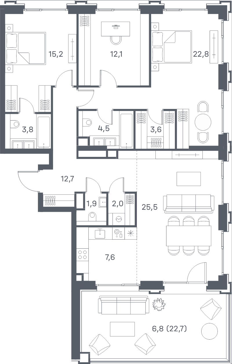 4 ккв (Евро) 118,5 м²