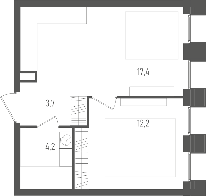 2 ккв (Евро) 37,5 м²