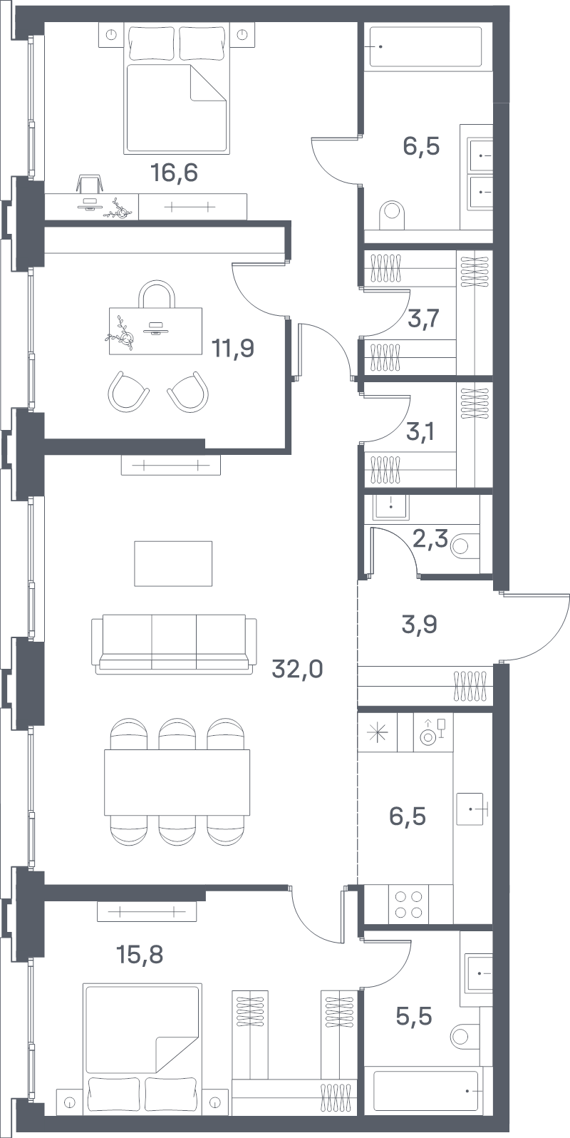 5 ккв (Евро) 107,4 м²