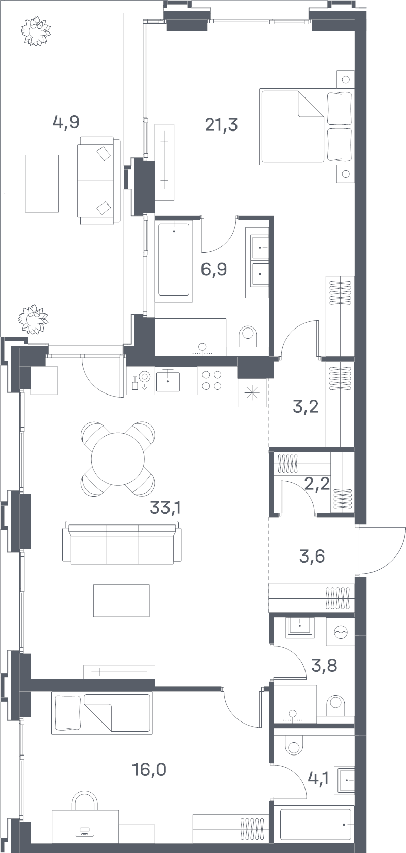3 ккв (Евро) 99,1 м²