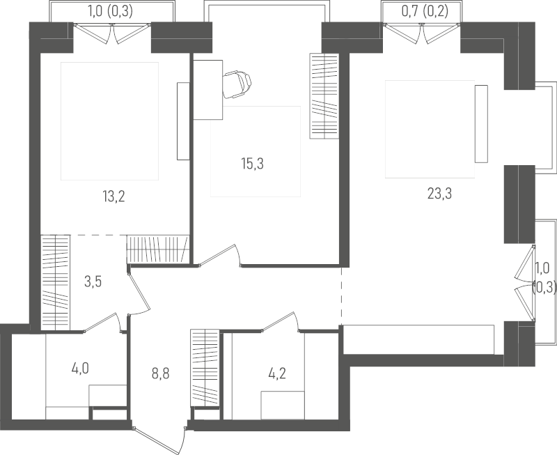 3 ккв (Евро) 73,1 м²
