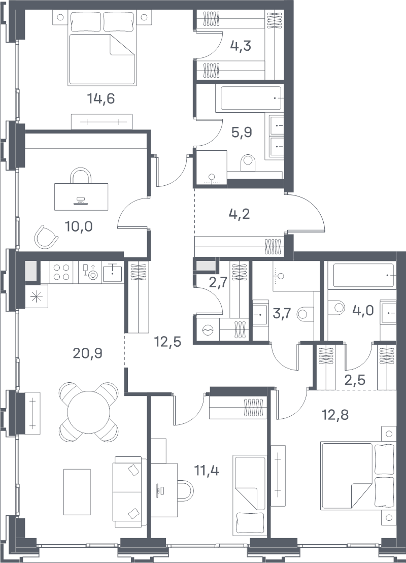 5 ккв (Евро) 109,5 м²