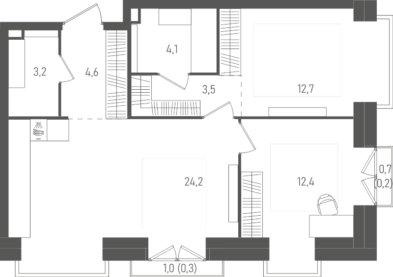 3 ккв (Евро) 65,2 м²