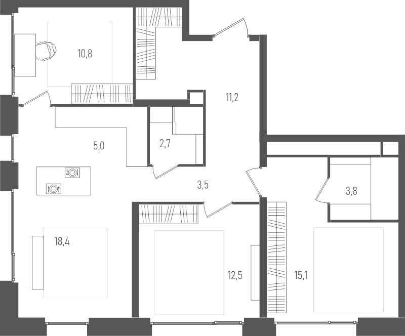 4 ккв (Евро) 82,3 м²