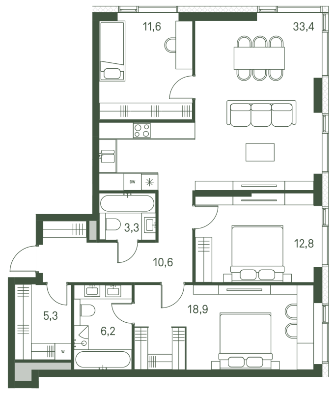 4 ккв (Евро) 102,1 м²