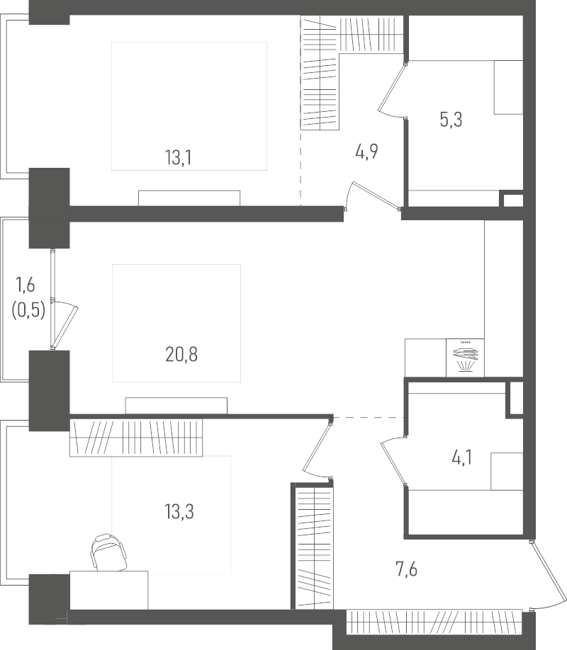 3 ккв (Евро) 69,6 м²