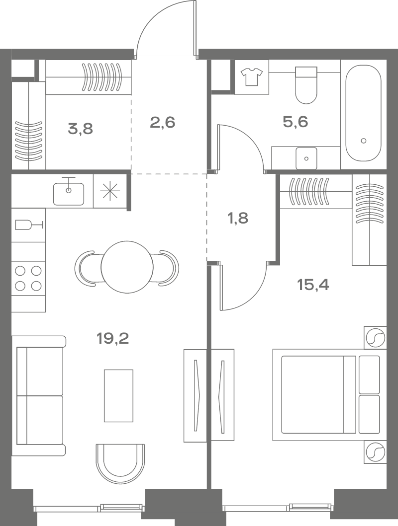 2 ккв (Евро) 48,4 м²