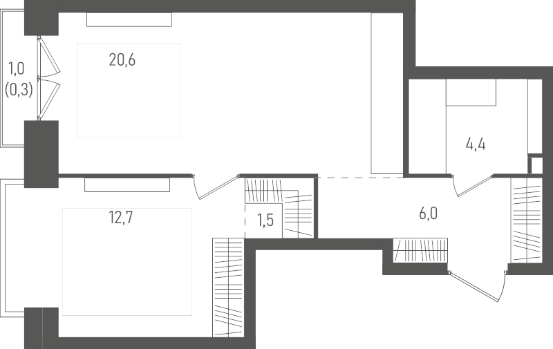 2 ккв (Евро) 45,5 м²