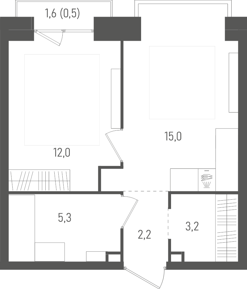 1 ккв 38,2 м²
