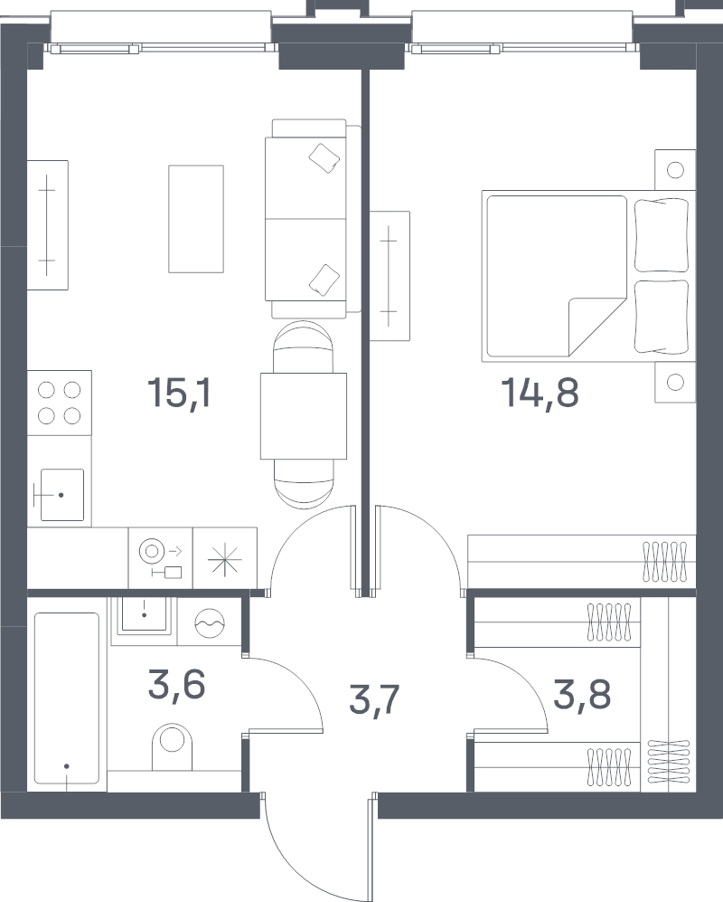 2 ккв (Евро) 41 м²