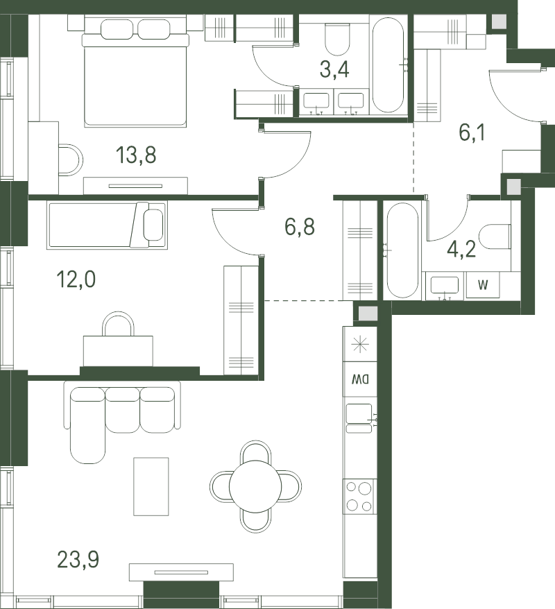 3 ккв (Евро) 70,2 м²