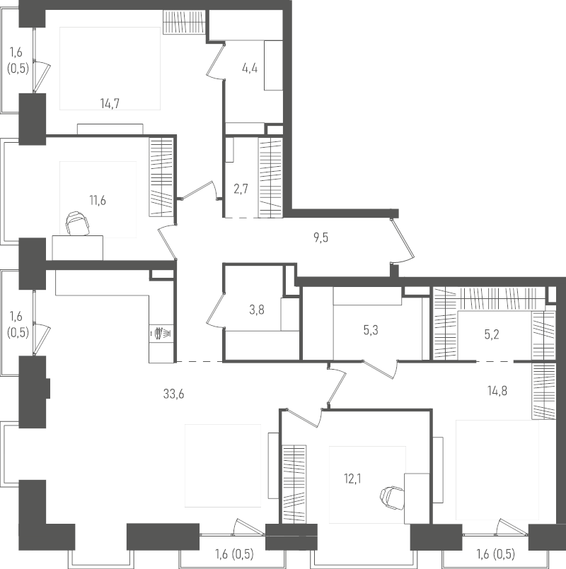 5 ккв (Евро) 119,7 м²