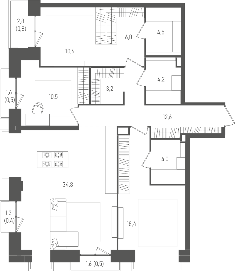 4 ккв (Евро) 110 м²