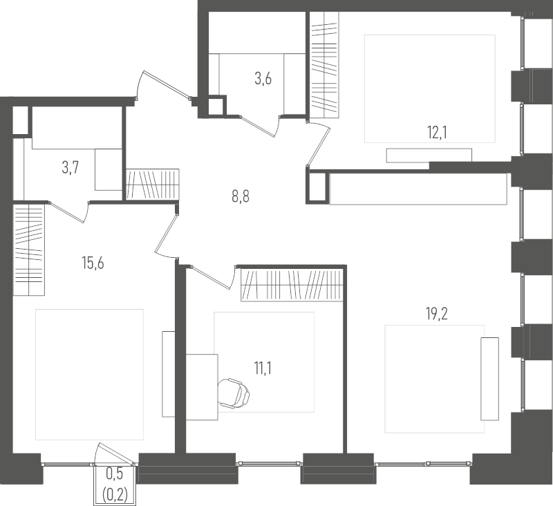 4 ккв (Евро) 74,3 м²
