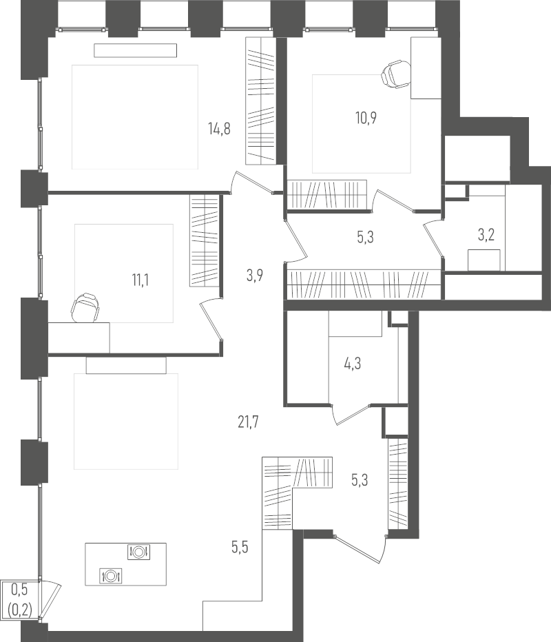 4 ккв (Евро) 86,2 м²