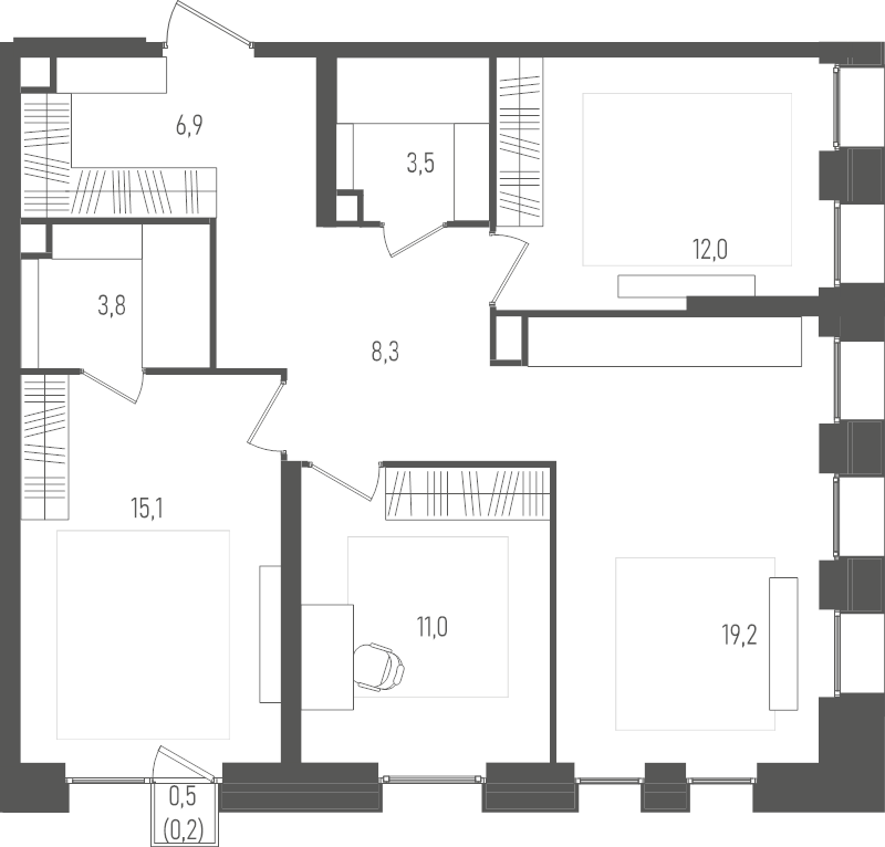 4 ккв (Евро) 80 м²