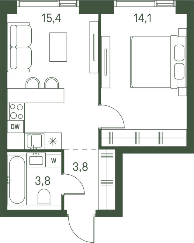 2 ккв (Евро) 37,1 м²