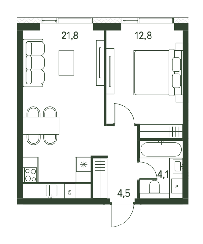 2 ккв (Евро) 43,2 м²
