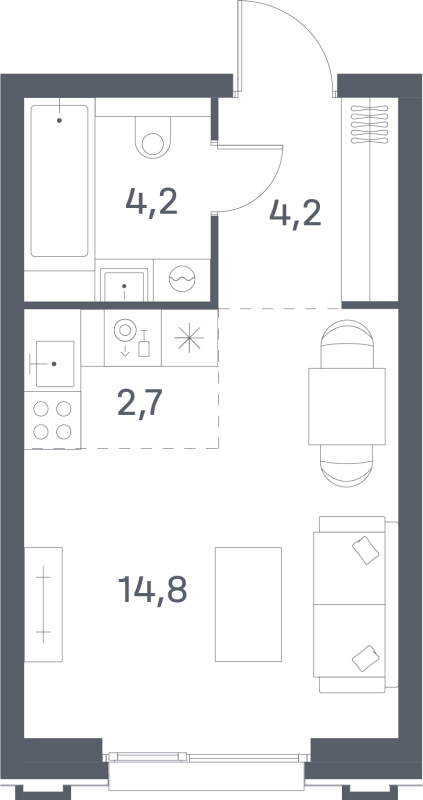 Студия 25,9 м²