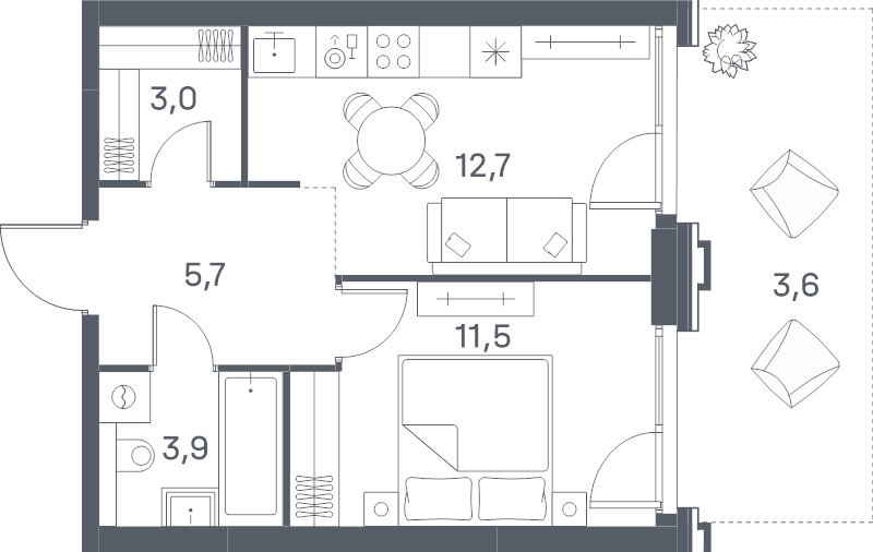 1 ккв 40,4 м²