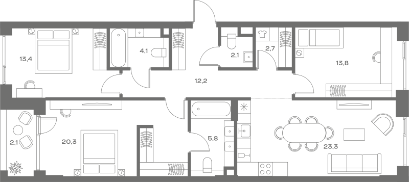 4 ккв (Евро) 104,1 м²